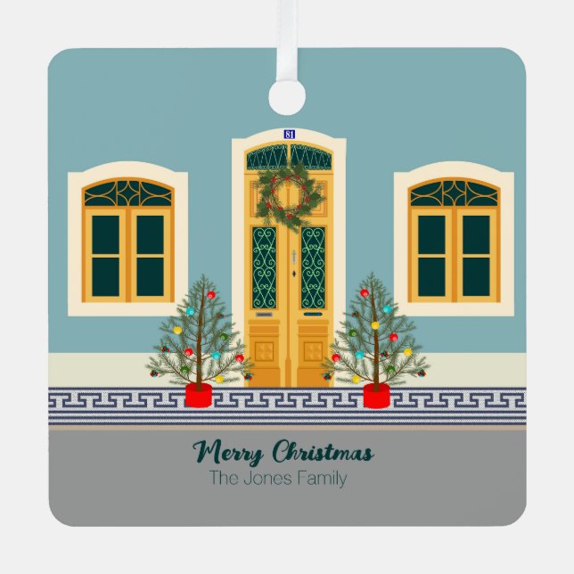 Adorno Metálico Casa festiva portuguesa de navidades (Anverso)