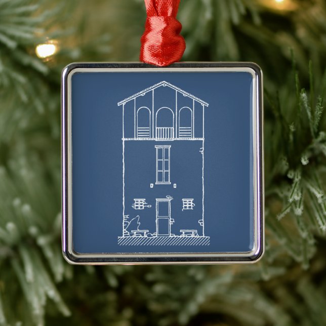 Adorno Metálico Casa Rustica Simple Diseño Moderno | Azul marino (Árbol)