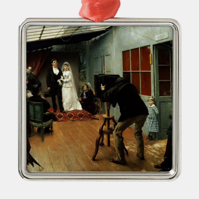 Adorno Metálico Casandose en el fotógrafo, 1878-9 (Frente)