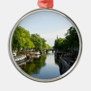 Adorno Metálico Casas flotantes en el canal de Ámsterdam