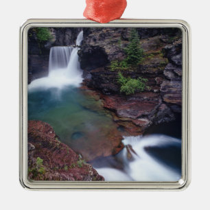 Adorno Metálico Cascada St Mary en el Parque Nacional Glaciar en