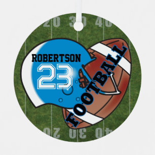 Adorno Metálico Casco azul con un fútbol