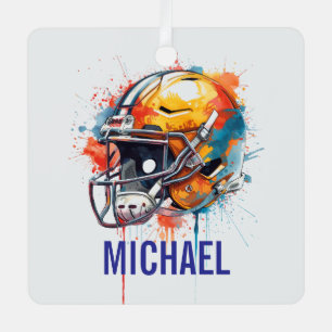 Adorno Metálico Casco de fútbol motivacional inspirador nombre