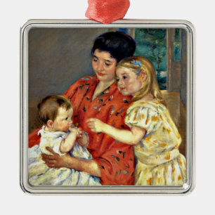 Adorno Metálico Cassatt: Madre y Sara admirando al bebé