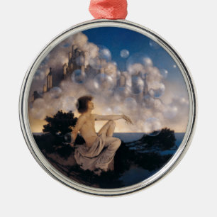 Adorno Metálico Castillos Aéreos de Maxfield Parrish 1904 Fantasía