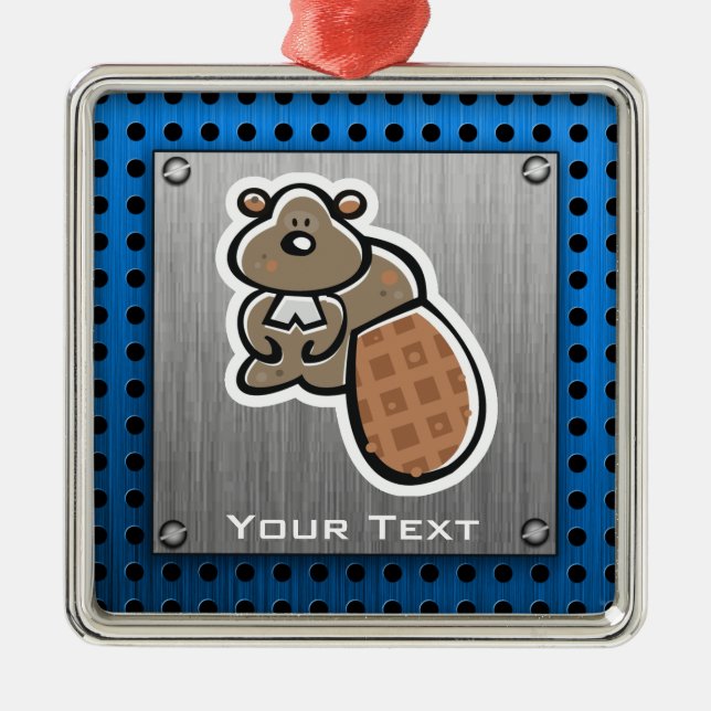 Adorno Metálico Castor lindo; Metal-mirada (Frente)