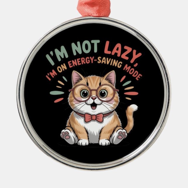 Adorno Metálico Cat in Energy Saving Mode (Frente)