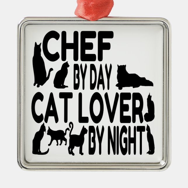 Adorno Metálico Cat Lover chef (Frente)