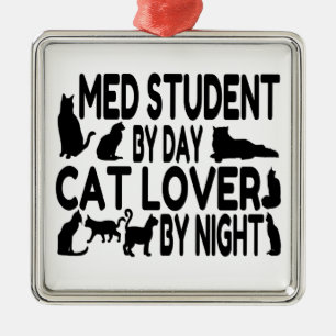 Adorno Metálico Cat Lover Med Student
