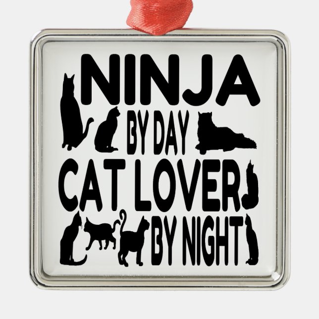 Adorno Metálico Cat Lover Ninja (Frente)