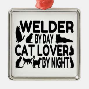 Adorno Metálico Cat Lover Welder