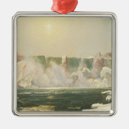 Adorno Metálico Cataratas del Niágara en invierno (hielo en el agu