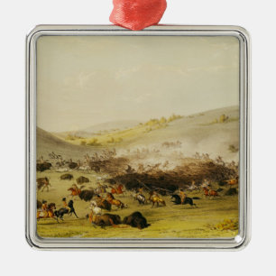 Adorno Metálico Caza del búfalo, anillo, c.1832