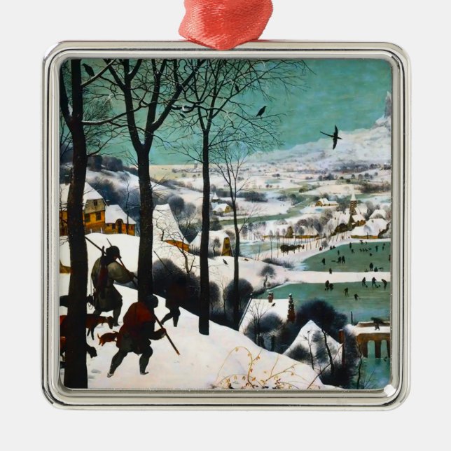 Adorno Metálico Cazadores en el paisaje de la nieve Pieter Bruegel (Frente)