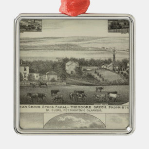 Adorno Metálico Cedar Grove Stock Farm y Roberts Ranch, Kansas