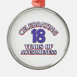Adorno Metálico Celebración de 18 años de awesomeness