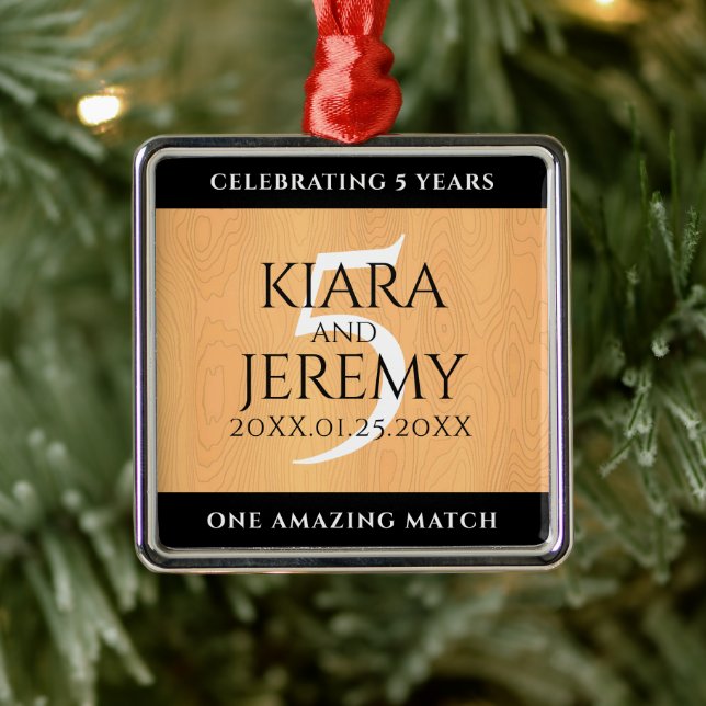 Adorno Metálico Celebración del 5° Aniversario del Boda de Madera  (Árbol)