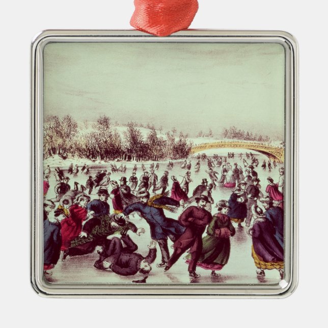 Adorno Metálico Central Park, invierno: El carnaval patinador (Frente)