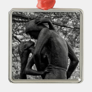 Adorno Metálico Central Park Otoño: Estatua de Romeo y Julieta 01