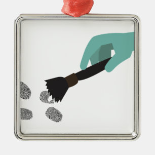 Adorno Metálico Cepillo de la huella dactilar