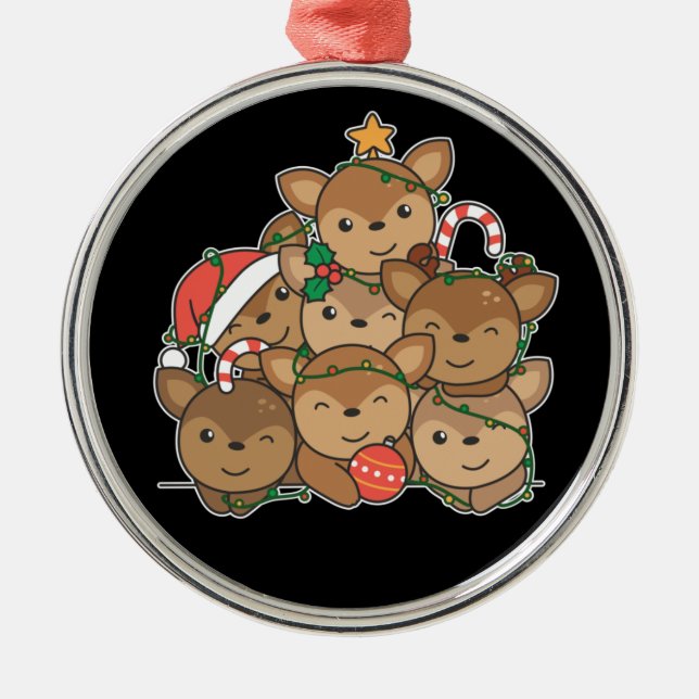 Adorno Metálico Cerámica de Navidades animales divertidos en árbol (Frente)