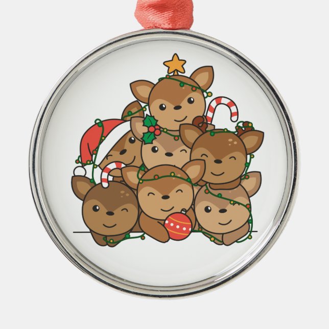 Adorno Metálico Cerámica de Navidades animales divertidos en árbol (Frente)