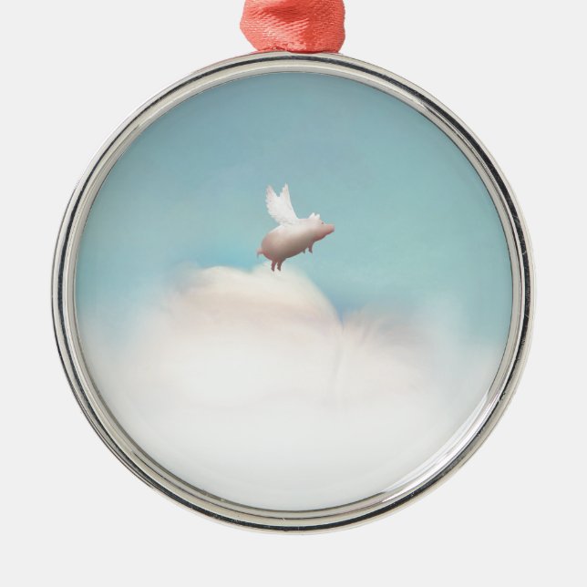 Adorno Metálico cerdo con las alas (Frente)