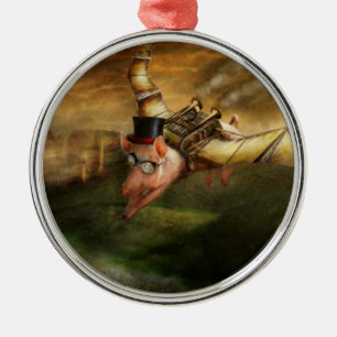Adorno Metálico Cerdo Volador - Steampunk - El cerdo volador
