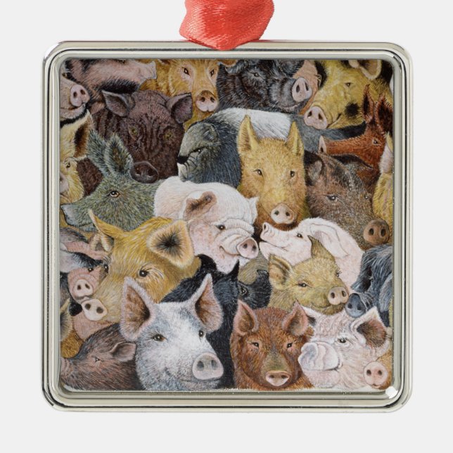 Adorno Metálico Cerdos a montones (Frente)