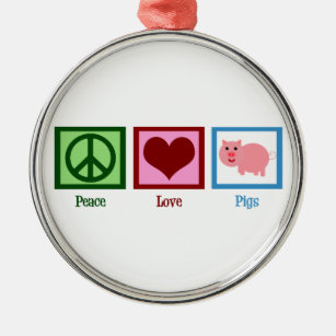 Adorno Metálico Cerdos de amor por la paz