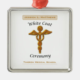 Adorno Metálico Ceremonia de Abrigo Blanco Medicina de Oro, artícu