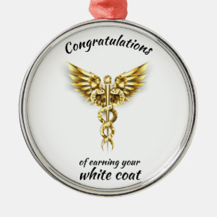 Adorno Metálico Ceremonia de Cocina Blanca Oro Médico