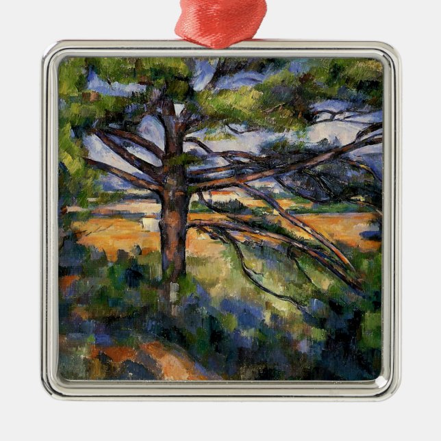 Adorno Metálico Cezanne - Pino grande y Tierra roja, (Frente)