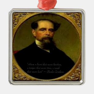 Adorno Metálico Charles Dickens & Cita Conmovedora