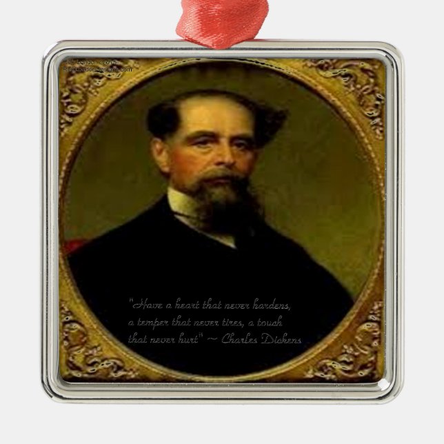 Adorno Metálico Charles Dickens y la más sentida cita (Frente)