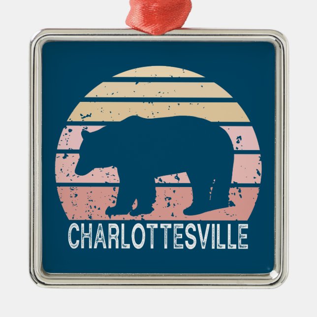 Adorno Metálico Charlottesville Virginia Retro Bear (Frente)