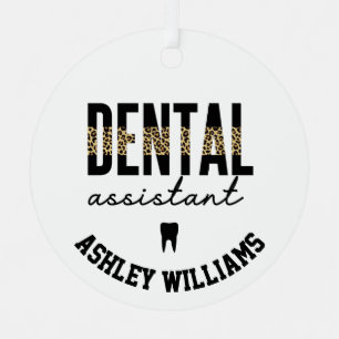 Adorno Metálico Cheetah, asistente dental personalizado