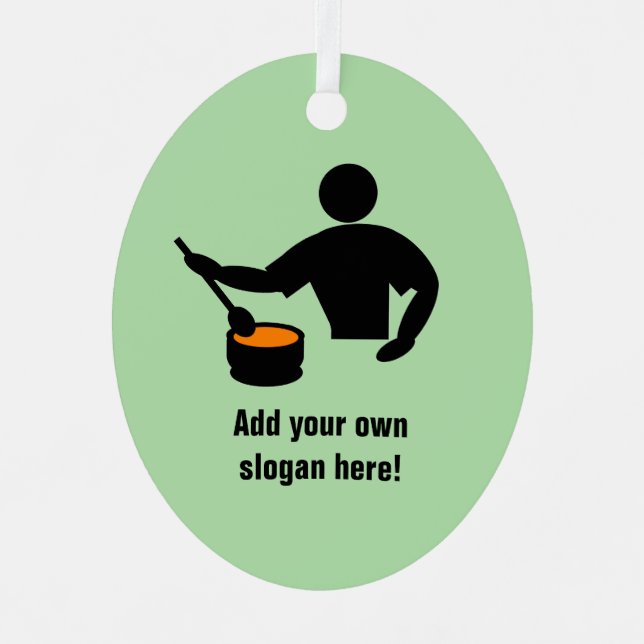 Adorno Metálico Chef o Cook, nos encantan sus habilidades de cocin (Anverso)