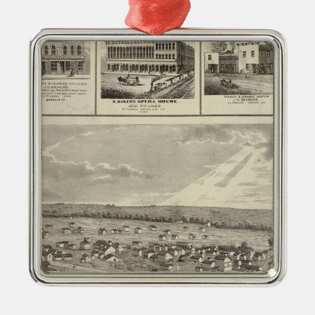 Adorno Metálico Cherokee, Iowa, 1875 negocios en Centerville (Frente)