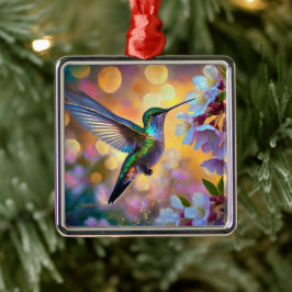 Adorno Metálico Cherry Blossom Fantasy Hummingbird