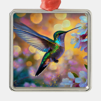 Adorno Metálico Cherry Blossom Fantasy Sunrise Hummingbird