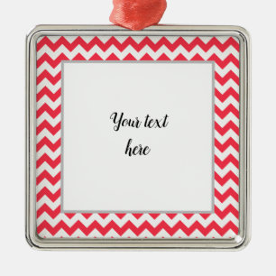 Adorno Metálico Cherry Red Chevron Zigzag