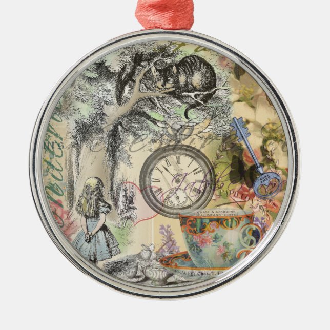 Adorno Metálico Cheshire Cat Alice Wonderland Classic (Frente)