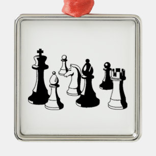 Adorno Metálico Chess Pieces Vintage Art #2