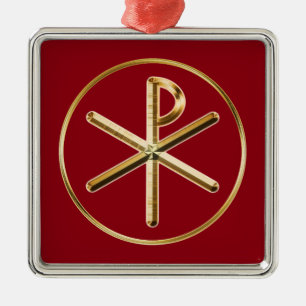 Adorno Metálico Chi-Rho glow
