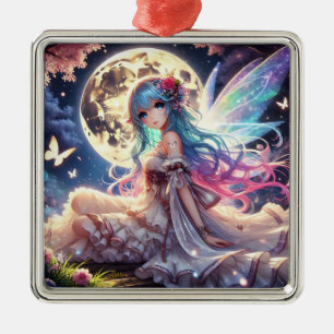 Adorno Metálico Chica Anime Princesa Hada de la Luna en Jardín