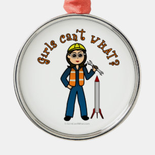 Adorno Metálico Chica científico de cohetes ligeros