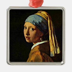 Adorno Metálico Chica con Pearl Earring, arte fino,