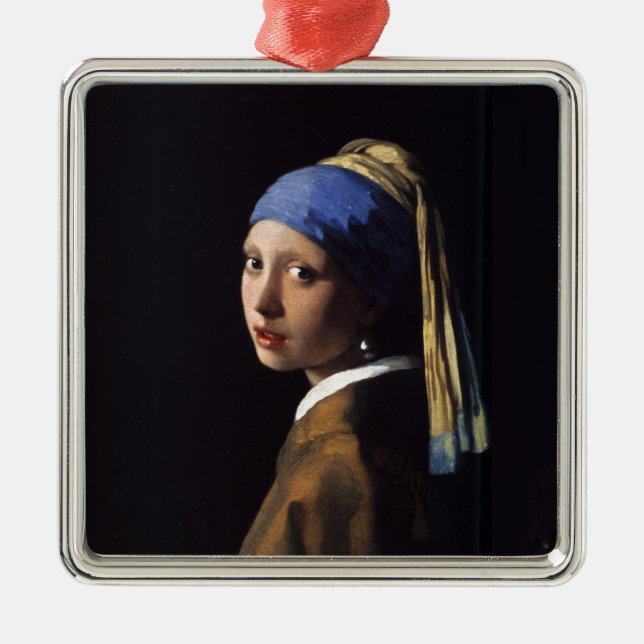 Adorno Metálico Chica con pintura de Pearl Earring (Frente)