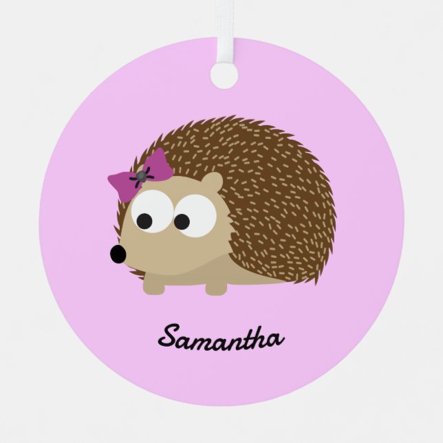 Adorno Metálico Chica Cute Hedgehog (Anverso)